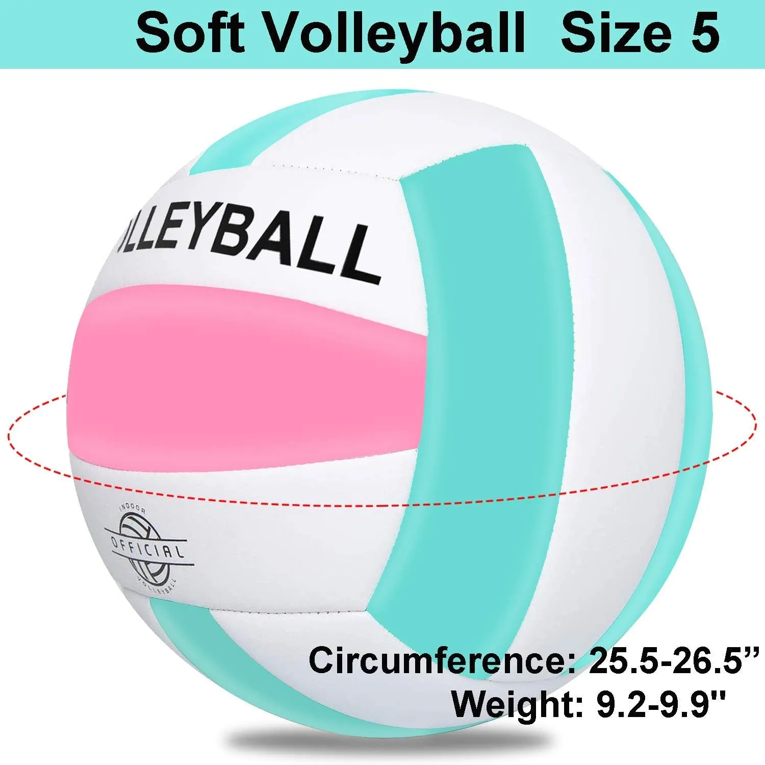 EVZOM Super Soft Beach Volleyball - Official Size 5 for Outdoor/Indoor/Pool/Gym/Training - Premium Sports Ball