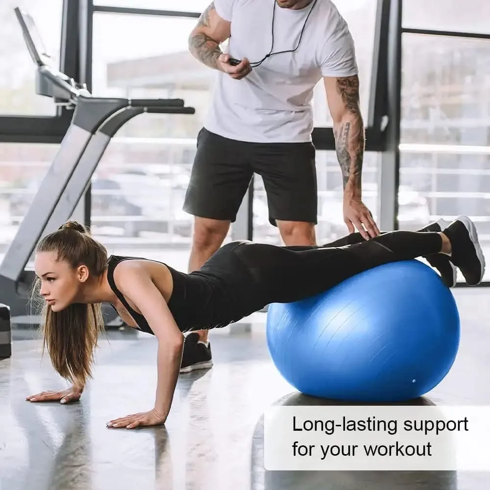 Exercise Ball Extra Thick Balance & Stability Ball Anti Burst - Swiss Ball for Balance, Stability, Pregnancy and Physical Therapy, Quick Pump Included