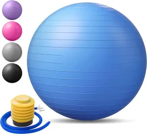 Exercise Ball Extra Thick Balance & Stability Ball Anti Burst - Swiss Ball for Balance, Stability, Pregnancy and Physical Therapy, Quick Pump Included