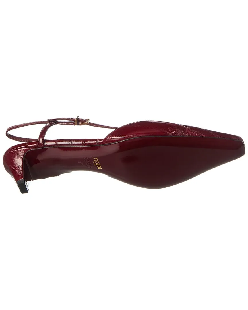 FENDI FFold Leather Slingback Pump