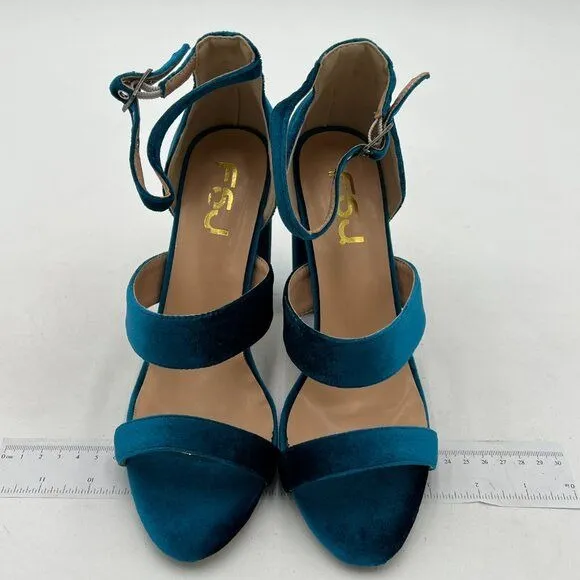 FSJ Women Casual Open Toe Sexy Chunky Super High Heel Sandal Ankle Strap