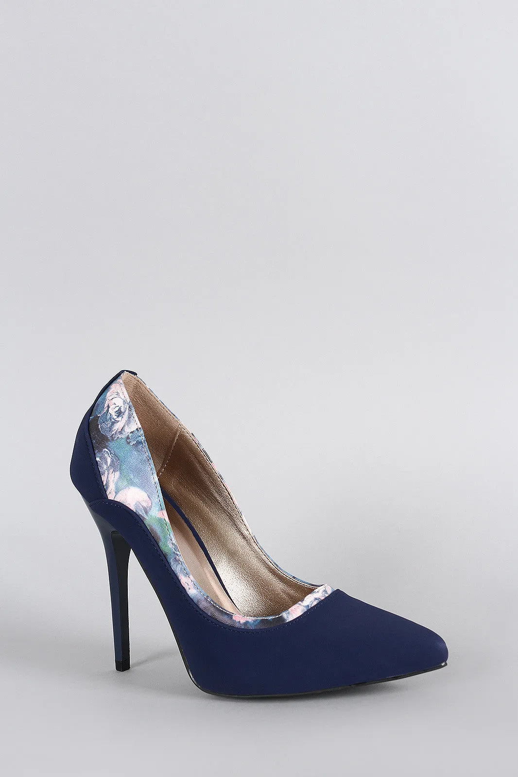 Fully automated Pump Toe Pointy Floral Print Stiletto Compliance-certified Qupid
