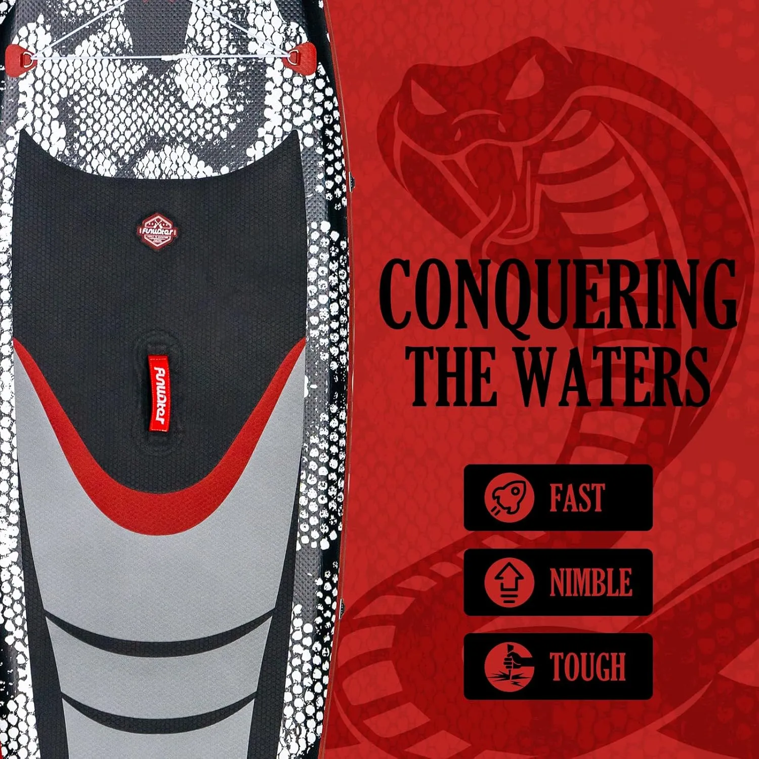 FunWater Inflatable Stand Up Paddle Board 10'6"/11"/11'6" Paddle Board for Adults & Youth, Ultra-Light Paddleboards Inflatable with Premium SUP Accessories, Wide Stable Design, Non-Slip Comfort Deck