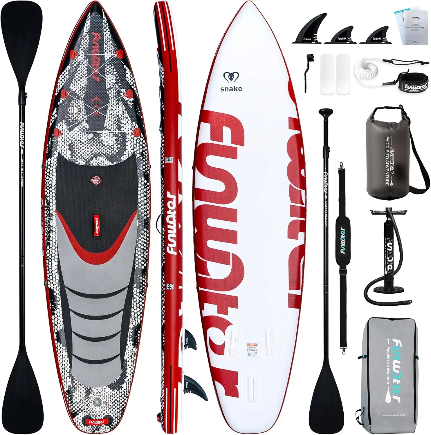 FunWater Inflatable Stand Up Paddle Board 10'6"/11"/11'6" Paddle Board for Adults & Youth, Ultra-Light Paddleboards Inflatable with Premium SUP Accessories, Wide Stable Design, Non-Slip Comfort Deck