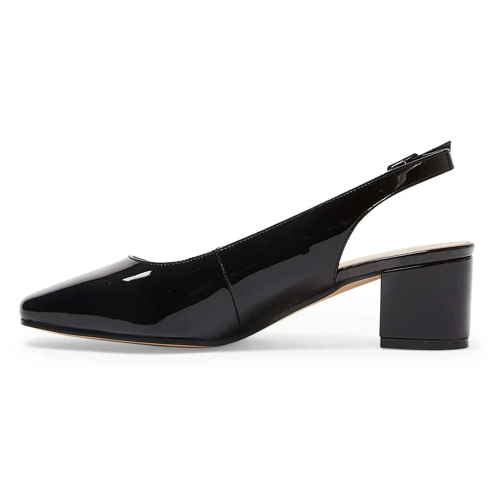 Garland Heel in Black Patent