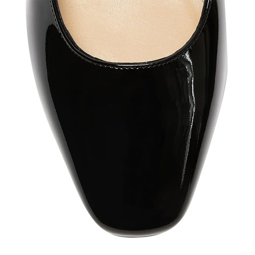 Garland Heel in Black Patent