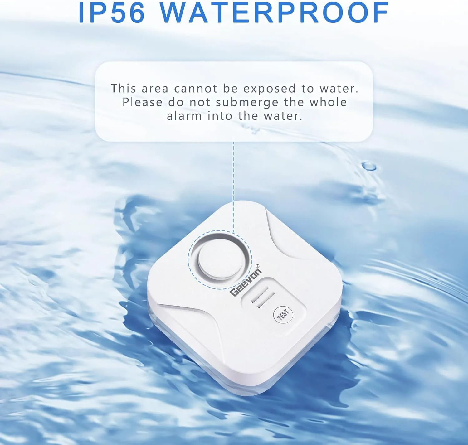Geevon 3 Pack Water Leak Detectors for Home, 100dB Loud Water Sensor Alarm Leak Detectors with Drip Alert for Kitchen, Basements, Laundry Rooms, IP56 Waterproof(Battery Included)