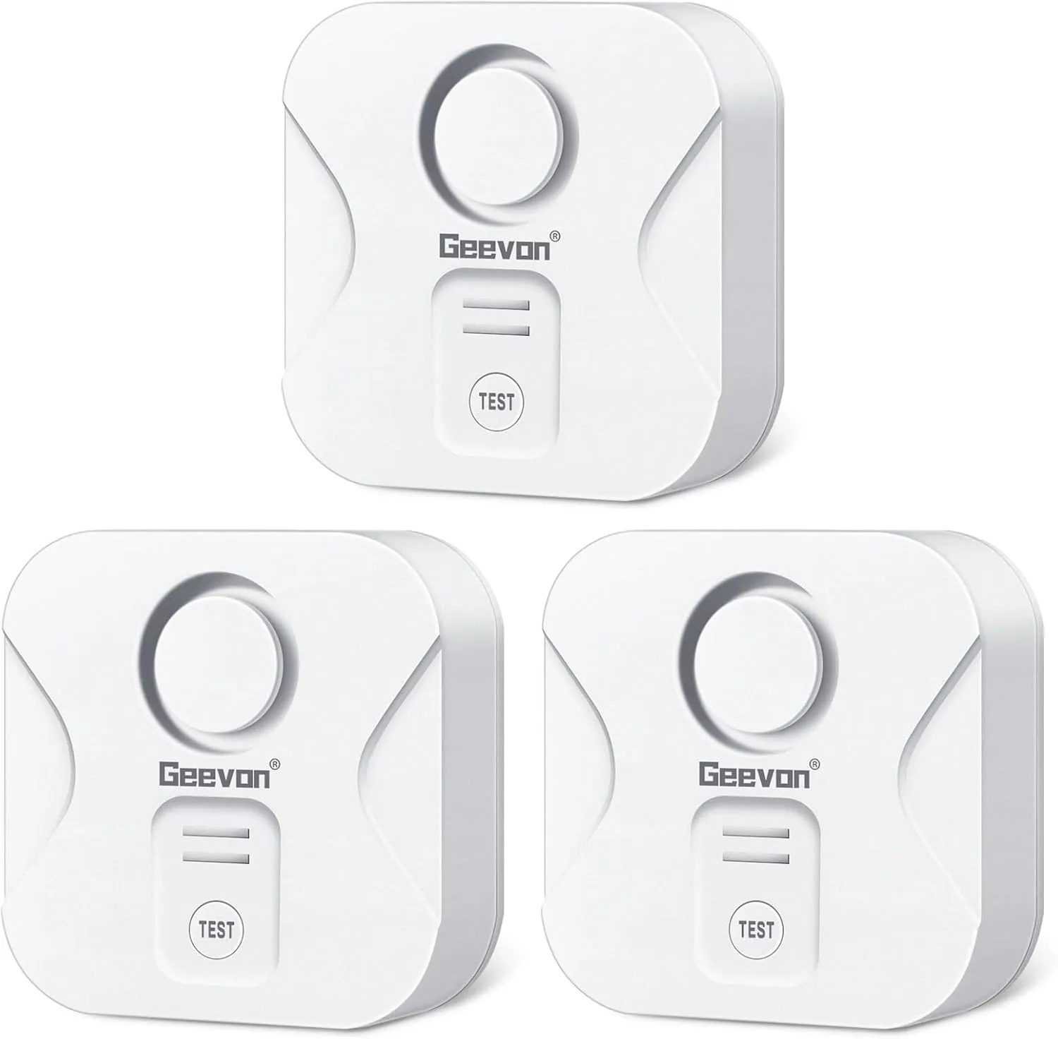 Geevon 3 Pack Water Leak Detectors for Home, 100dB Loud Water Sensor Alarm Leak Detectors with Drip Alert for Kitchen, Basements, Laundry Rooms, IP56 Waterproof(Battery Included)