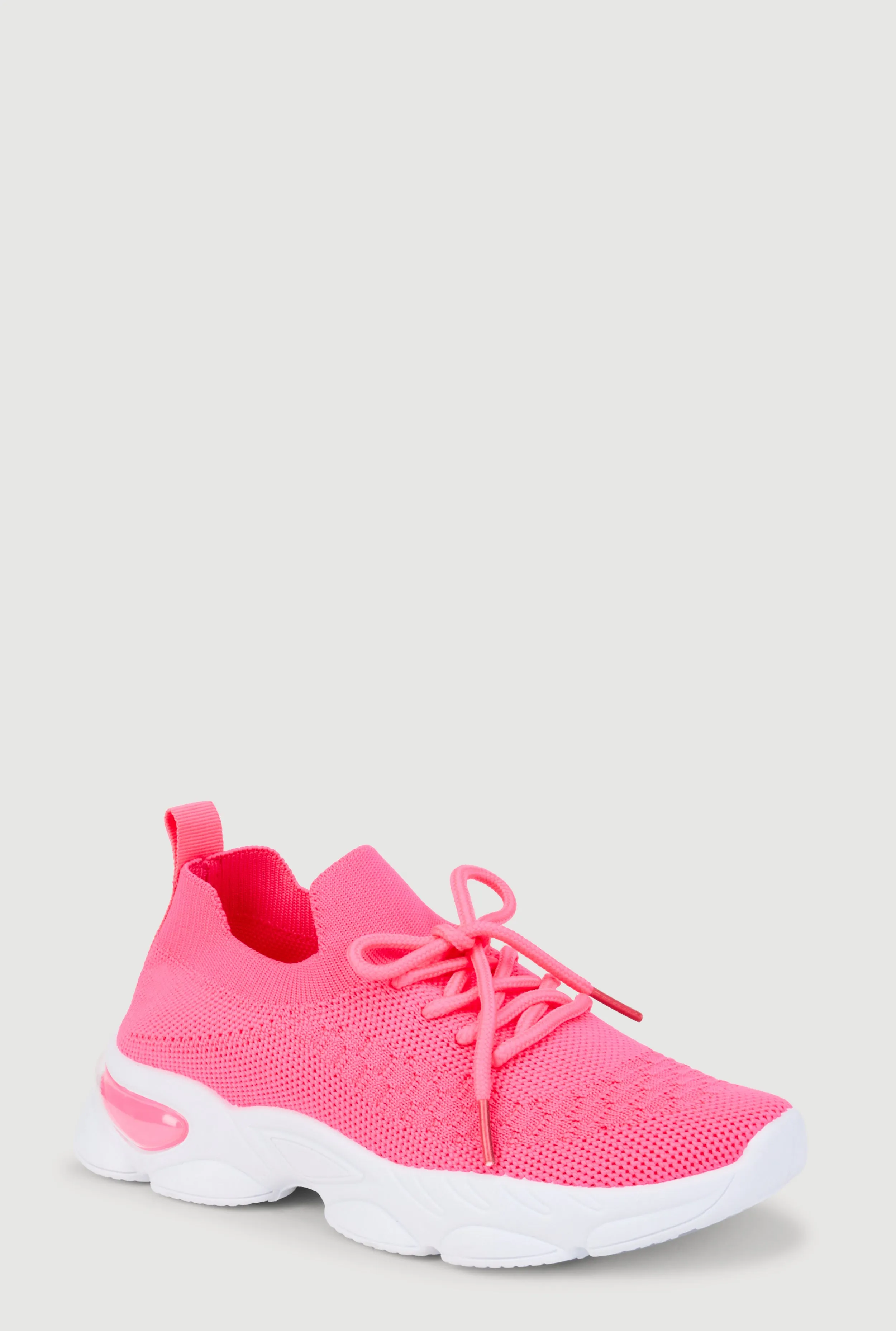 Girls Textured Knit Slip On Platform Sneakers