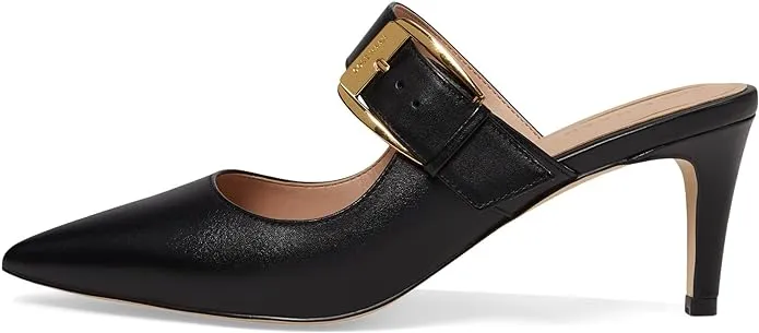 Giveaway offer Leather Pointed Vandam Haan Cyber Monday deal Cole Heeled Black Dress Kitten Pumps Buckle Toe