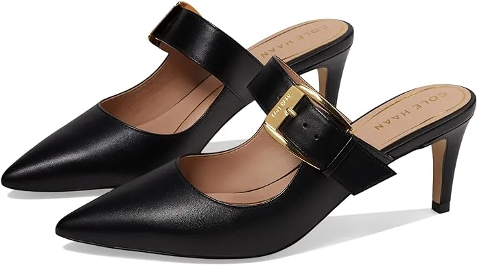 Giveaway offer Leather Pointed Vandam Haan Cyber Monday deal Cole Heeled Black Dress Kitten Pumps Buckle Toe