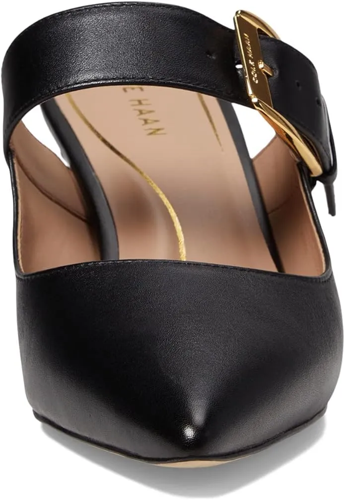 Giveaway offer Leather Pointed Vandam Haan Cyber Monday deal Cole Heeled Black Dress Kitten Pumps Buckle Toe