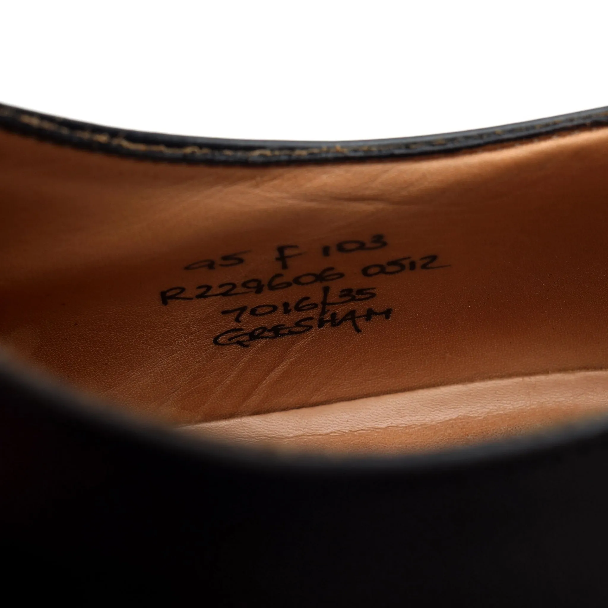 'Gresham' Dark Grey Leather Derby UK 9.5 F