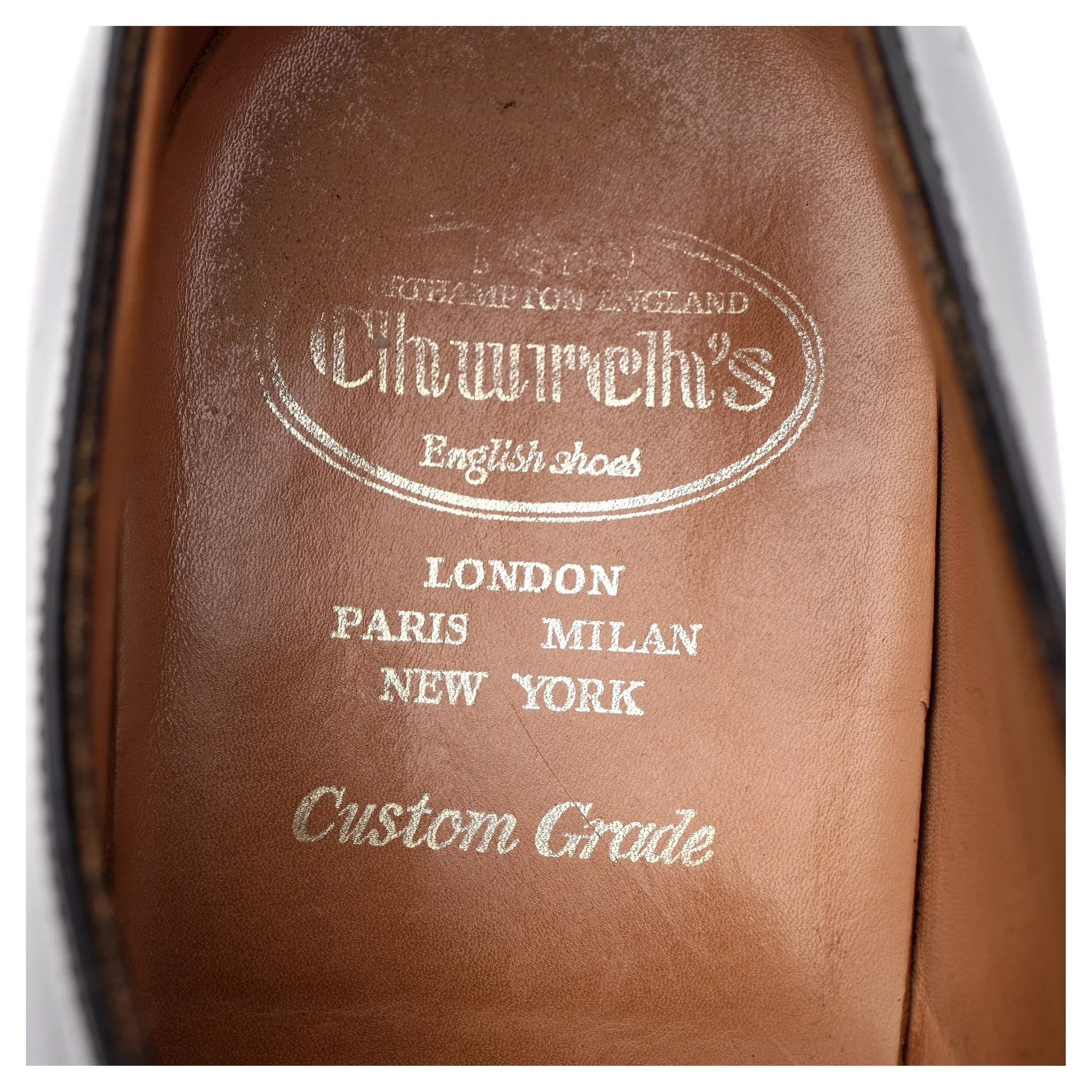 'Gresham' Dark Grey Leather Derby UK 9.5 F