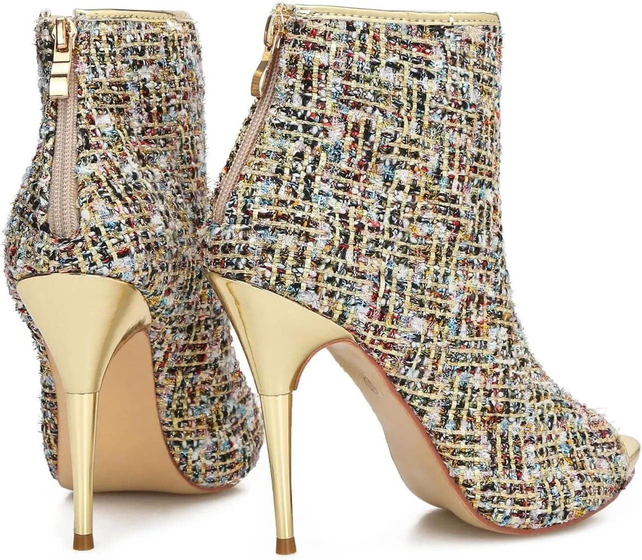 Hanfike Fashion Sandal Boots for Women Stiletto Open Toe Dressy Ankle Booties Shoes
