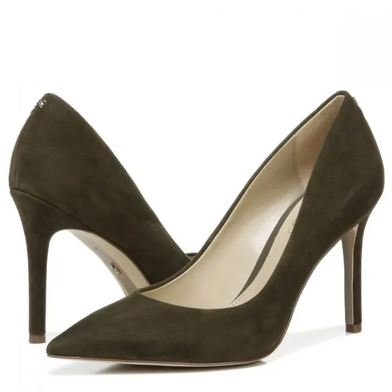 Heel Edelman Fast delivery Green Hazel Sam Best-in-class Dress Closed Military Pumps Toe Pointed Stiletto
