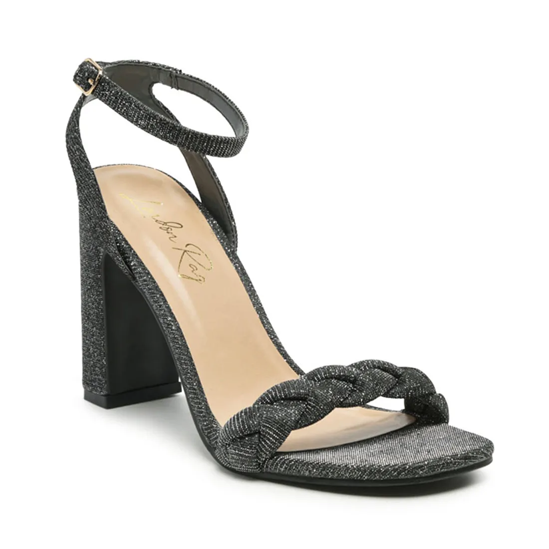 High Block Heeled Dress Shoe in Black