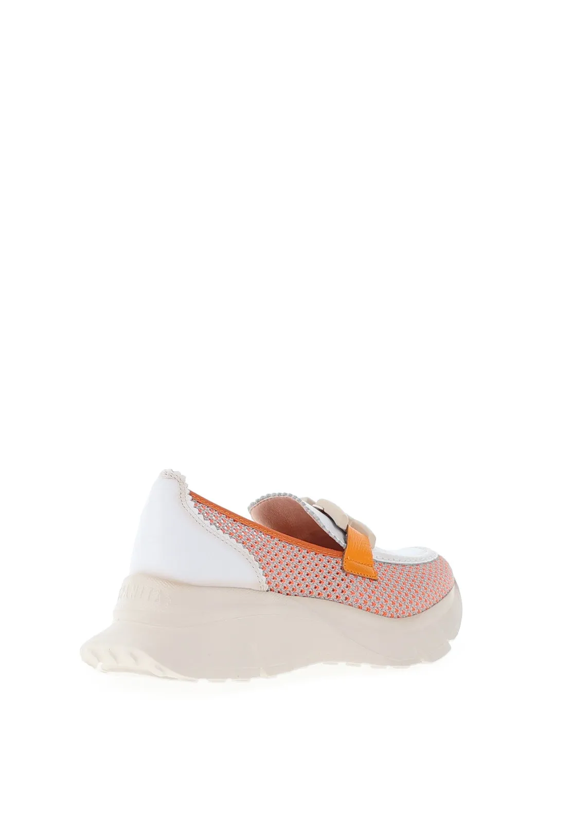 Hispanitas Hawaii Leather Platform Loafer, Mandarin & White