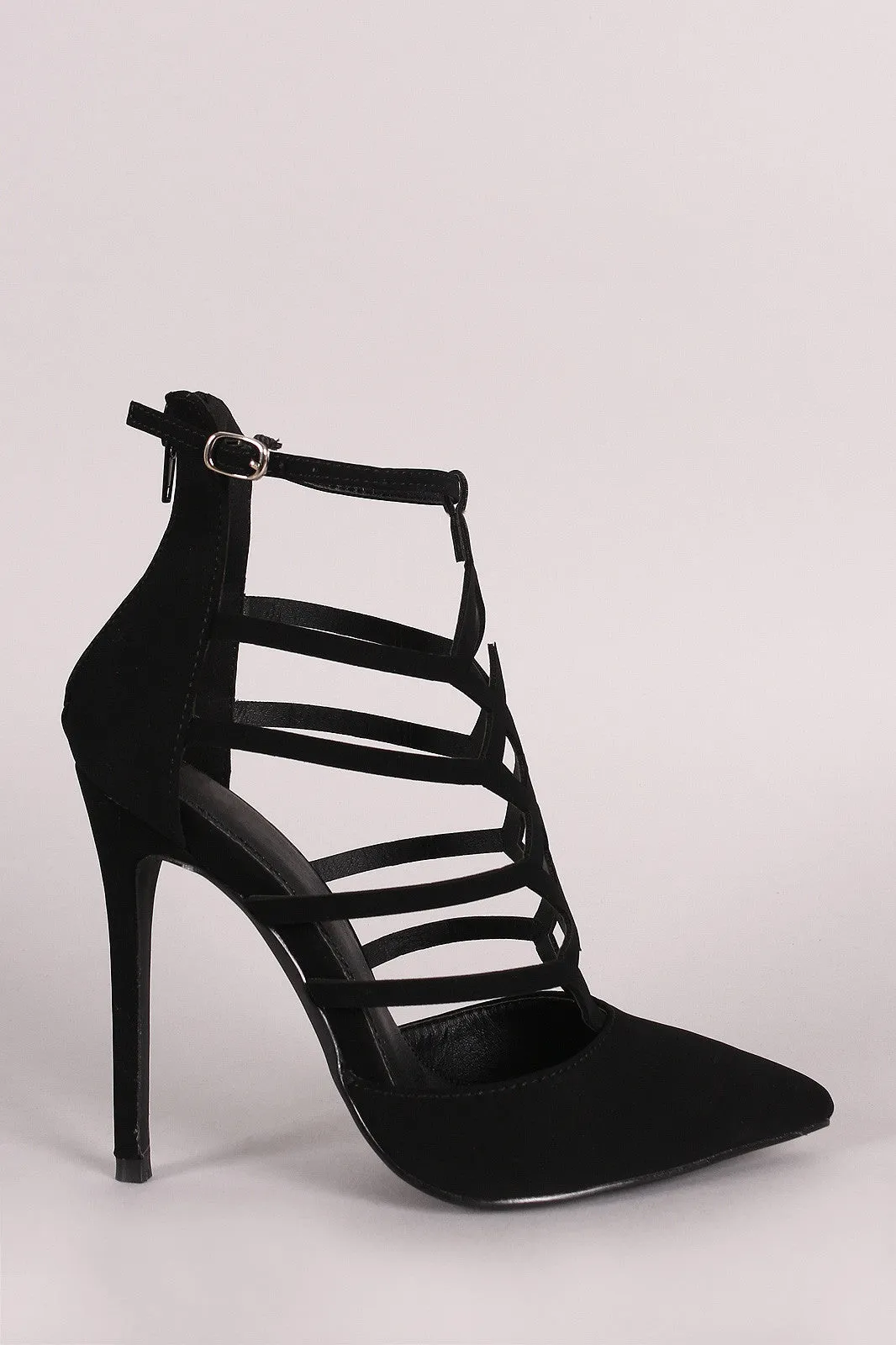 Industrial-grade Pointy Laser Pump Toe Nubuck Personalized service Stiletto Cutout