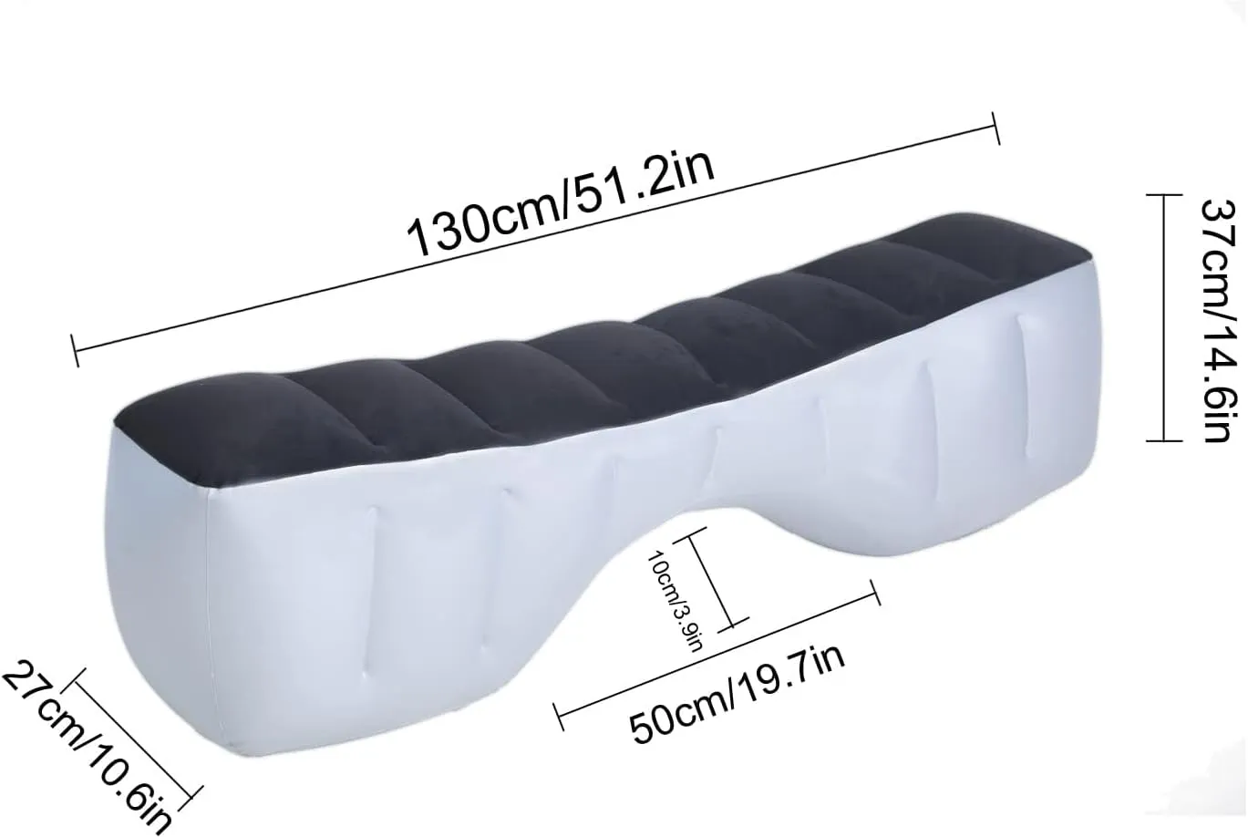 Inflatable Car Air Travel Mattress Back Seat with Pump,130×27×37 cm Car Camping Portable Sleeping Gap Pad Air Bed