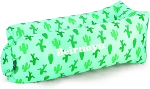 Inflatable Lounger Air Chair Sofa Bed Sleeping Bag Couch for Beach Camping Lake Garden ¡­ (Green(Cactus))