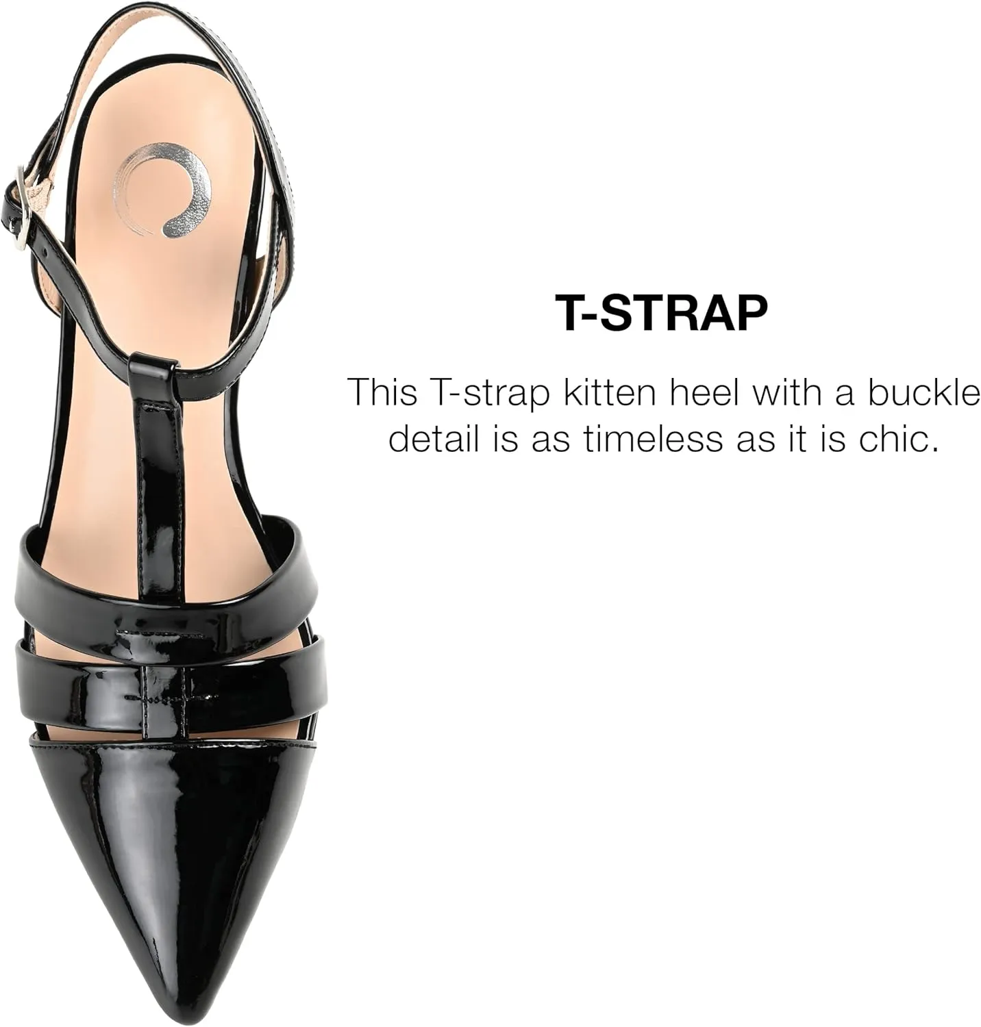 Journee Pointed Toe Kitten Heel Strappy Buckle Ankle Strap Pump for Women - Jazlynn Slingback Fashion Shoe