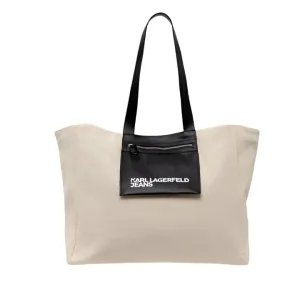 KARL LAGERFELD JEANS BEIGE TOTE MESH BAG