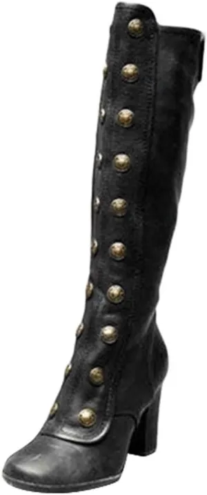 Knee High Boots Women High Heel Winter Boots for Women Fall Fashion Rivet Boots Retro Thigh High Boots High Heel Boot