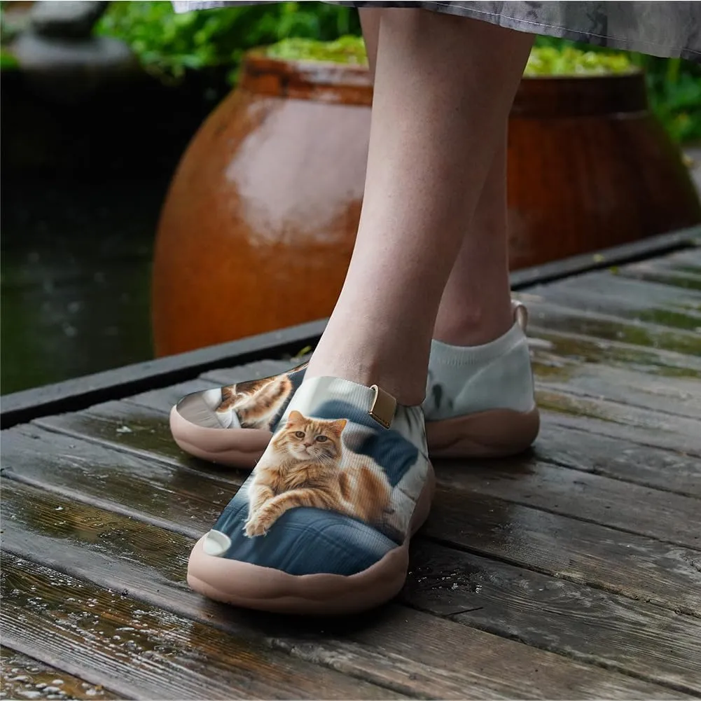 Knit Casual Flats Shoes for Women Art Painted Slip On Loafers Lightweight Travel Sneaker