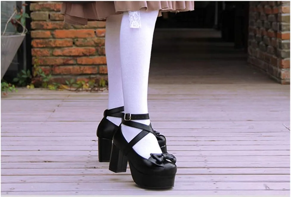 Lolita Cosplay Women's Ankle Strap Platform Pump Party Dress High Heel 8CM