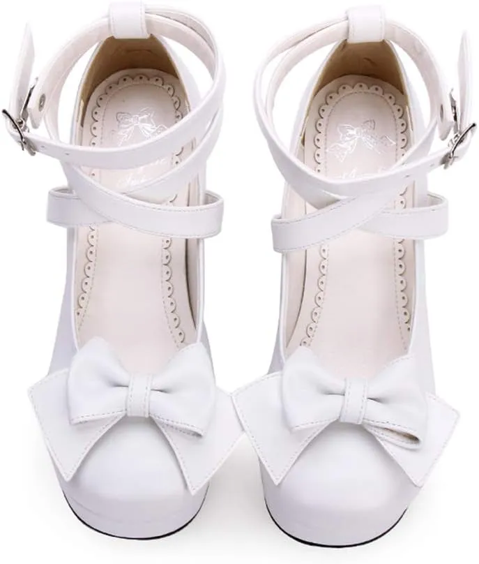 Lolita Cosplay Women's Ankle Strap Platform Pump Party Dress High Heel 8CM