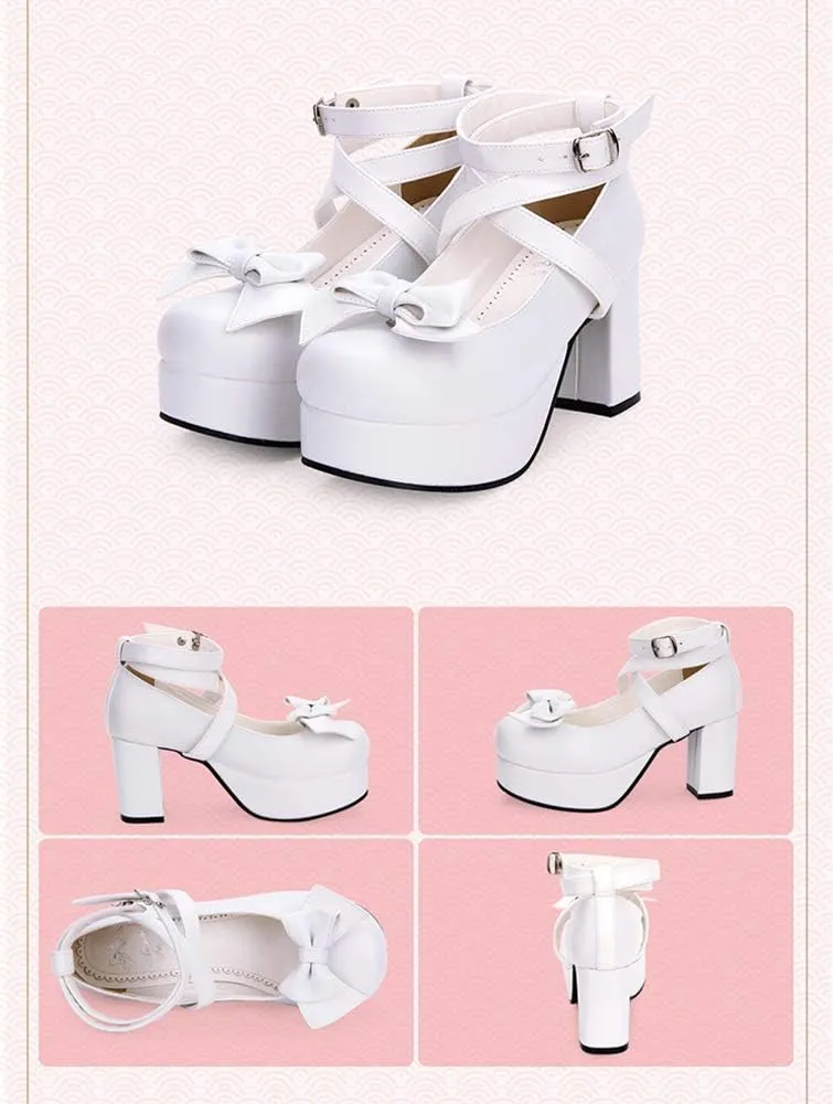 Lolita Cosplay Women's Ankle Strap Platform Pump Party Dress High Heel 8CM