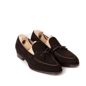 Loop-Loafer "Croc-Tassel" made of Brown Suede - purely handmade