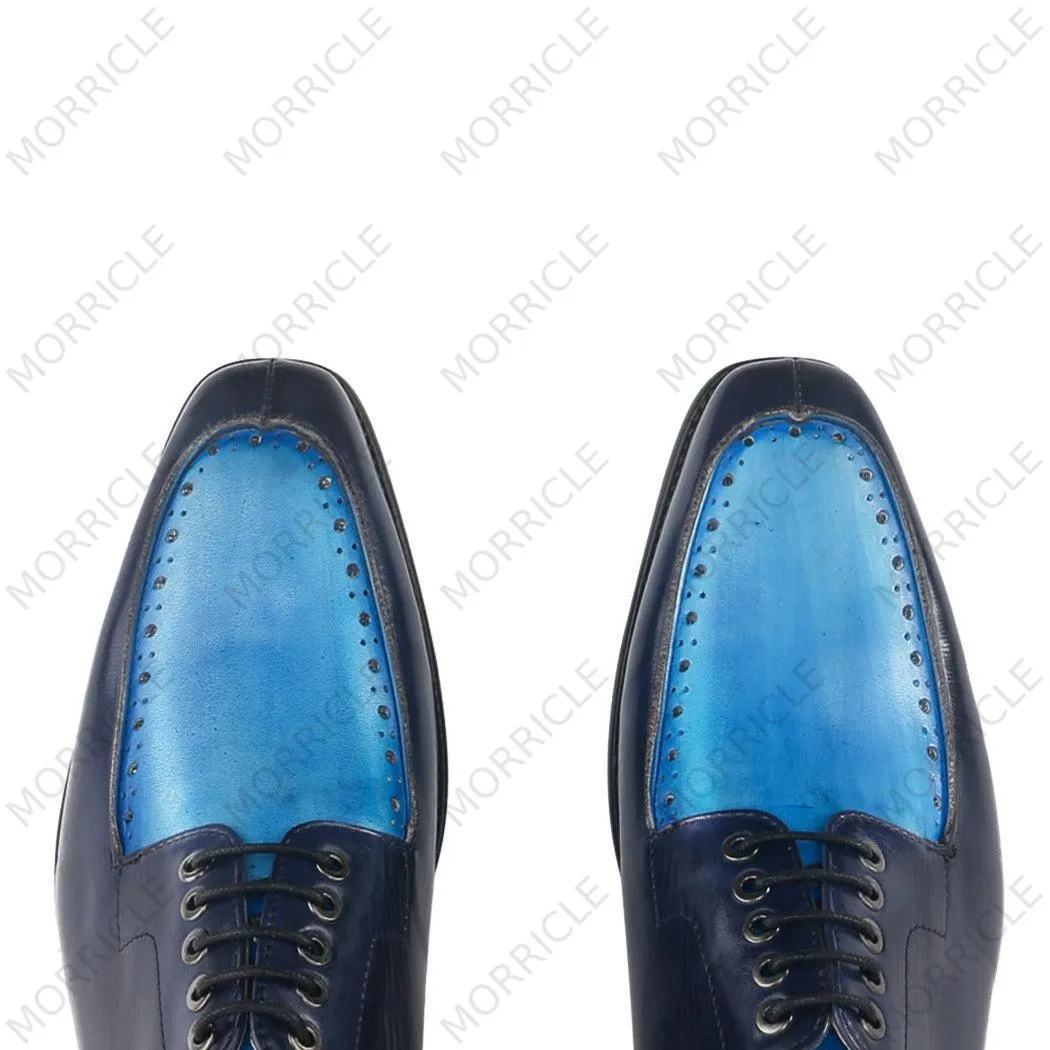 Luxury Two Tone Square Toe Derby Shoes