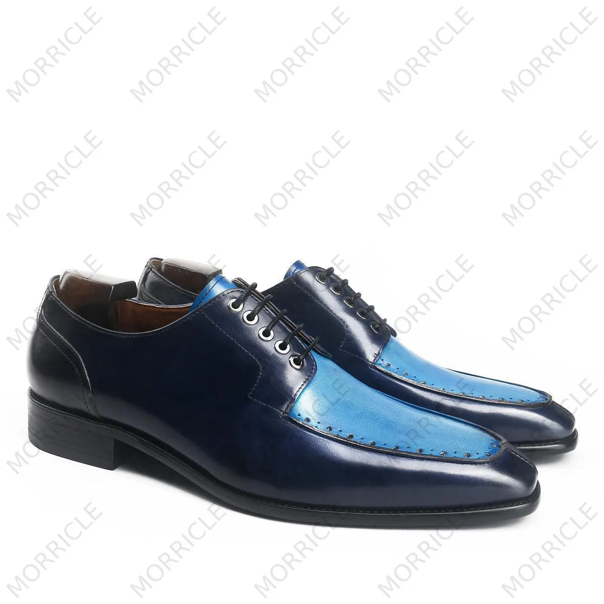 Luxury Two Tone Square Toe Derby Shoes