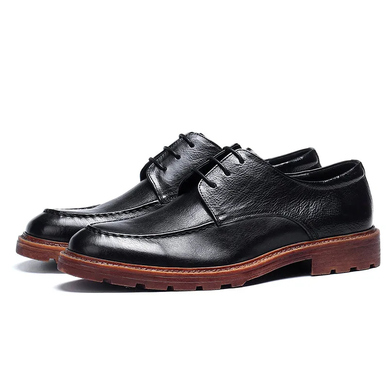 Men's Derby Shoes - Polished Leather & Slip-Resistant Sole
