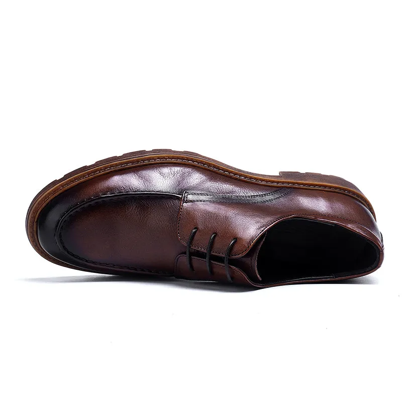 Men's Derby Shoes - Polished Leather & Slip-Resistant Sole