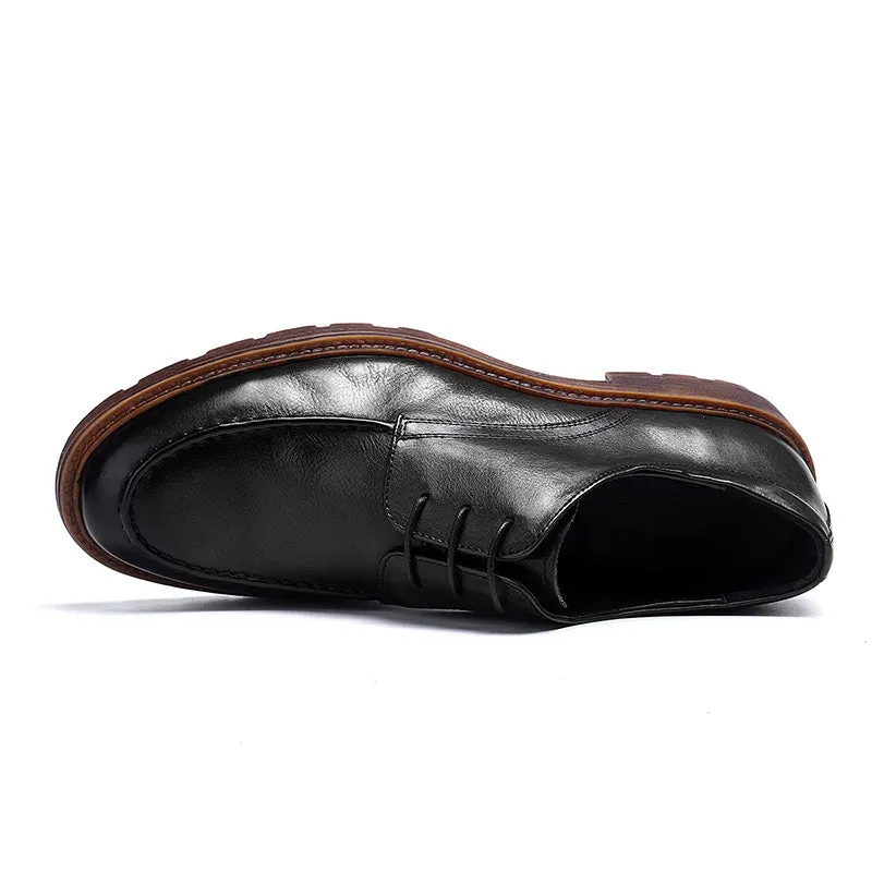 Men's Derby Shoes - Polished Leather & Slip-Resistant Sole