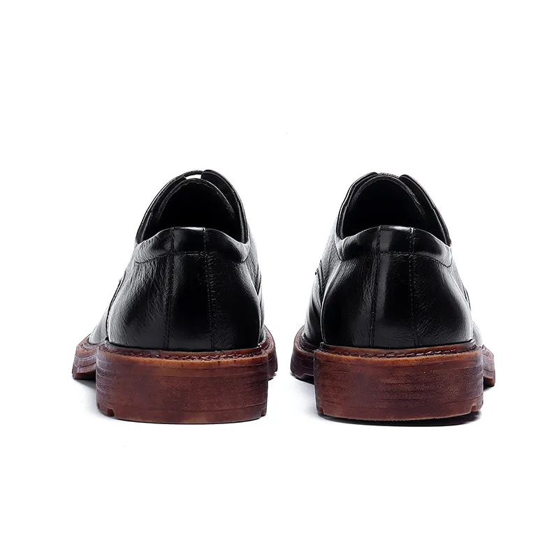 Men's Derby Shoes - Polished Leather & Slip-Resistant Sole