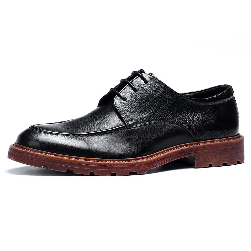 Men's Derby Shoes - Polished Leather & Slip-Resistant Sole