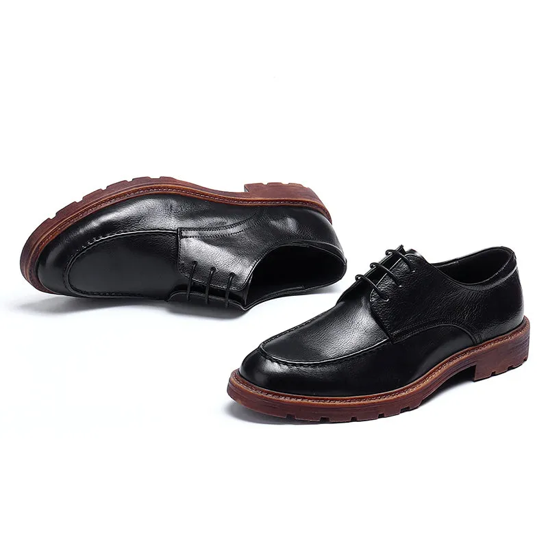 Men's Derby Shoes - Polished Leather & Slip-Resistant Sole