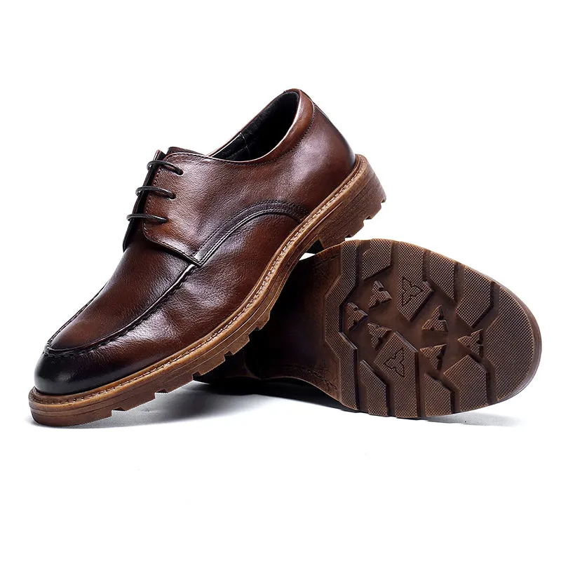 Men's Derby Shoes - Polished Leather & Slip-Resistant Sole