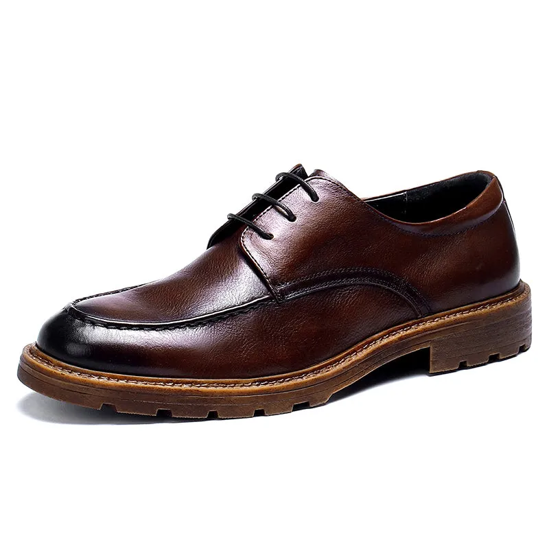 Men's Derby Shoes - Polished Leather & Slip-Resistant Sole