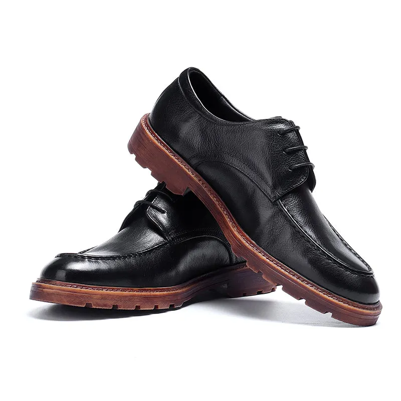 Men's Derby Shoes - Polished Leather & Slip-Resistant Sole