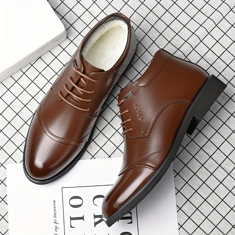 Mens Faux Fur Lined Derby Boots  Formal  Casual
