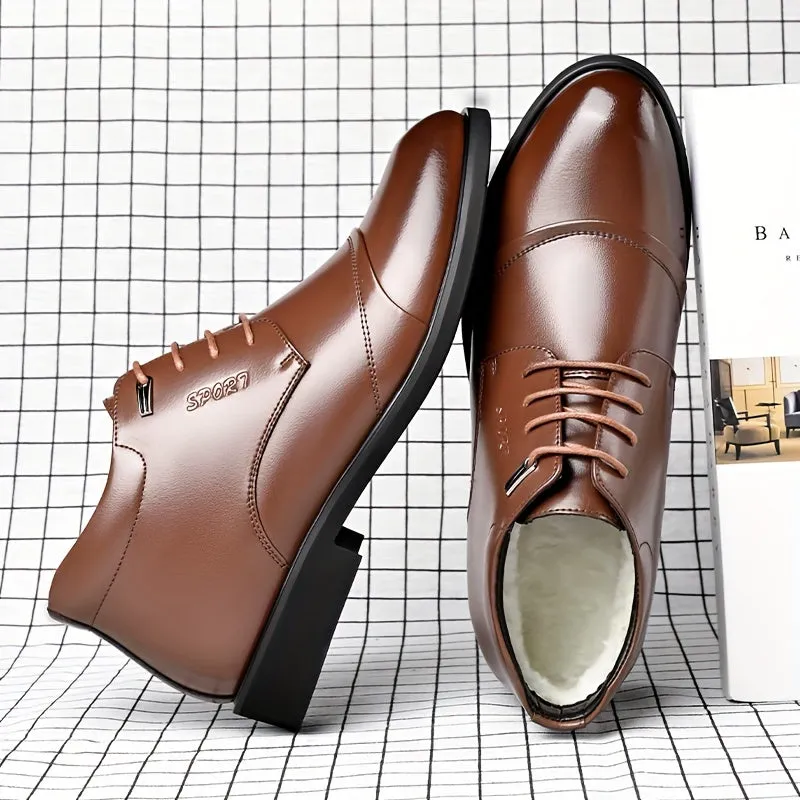Mens Faux Fur Lined Derby Boots  Formal  Casual