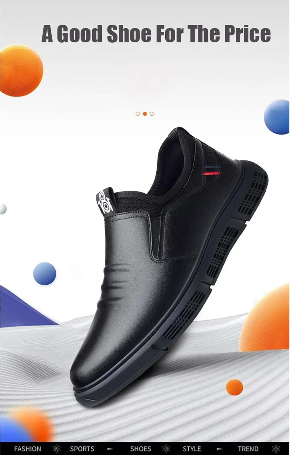 Men's Leather Business Casual Slip On Loafers,Non-Slip Soft Sole Non-Stripe Oxford Derby Orthopedic Leather Shoes