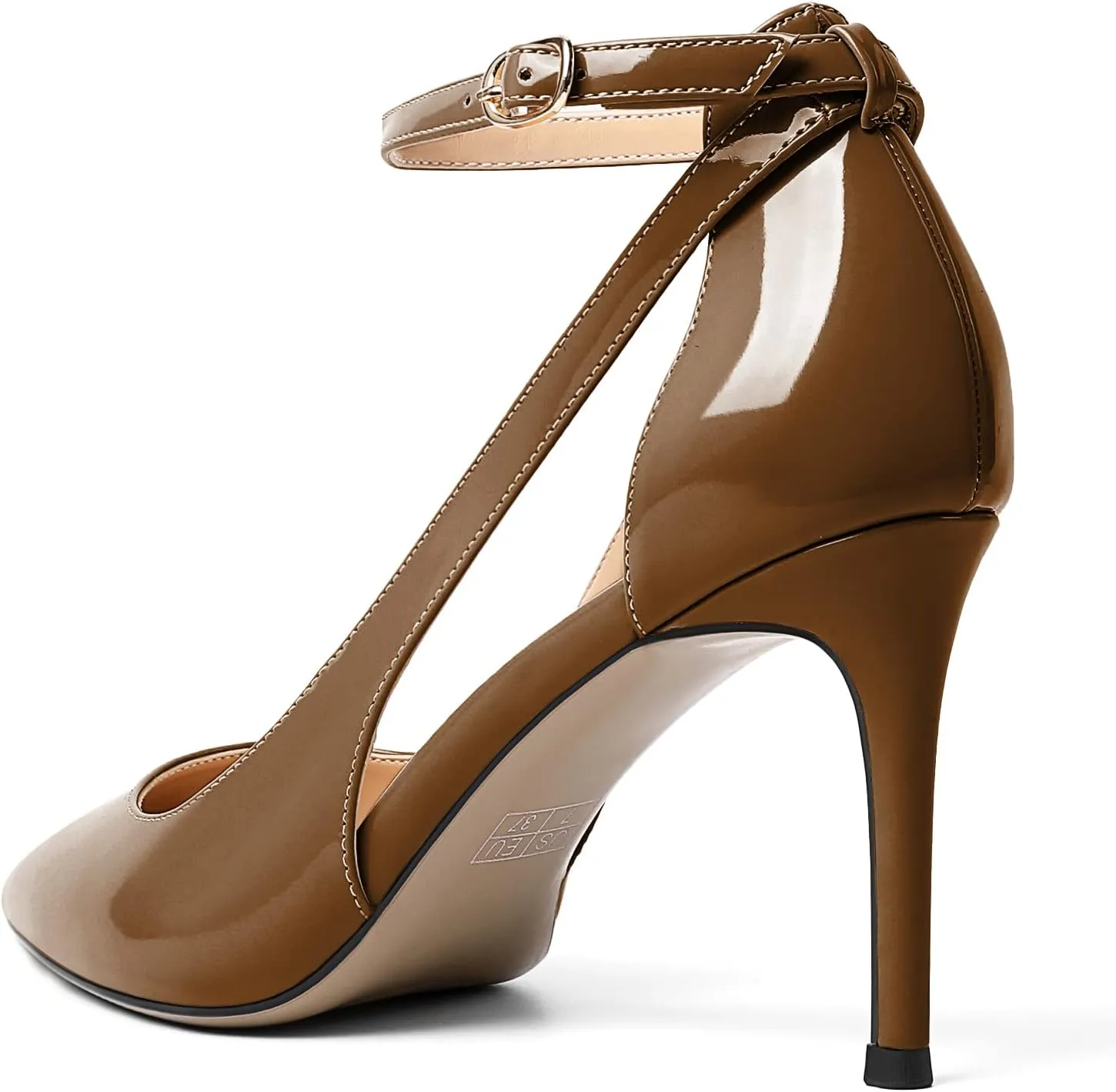 Mettesally Womens High Heels Pointed Toe Ankle Strap Pumps Closed Toe Stiletto Heels Slip On Wedding Party Pump Shoes