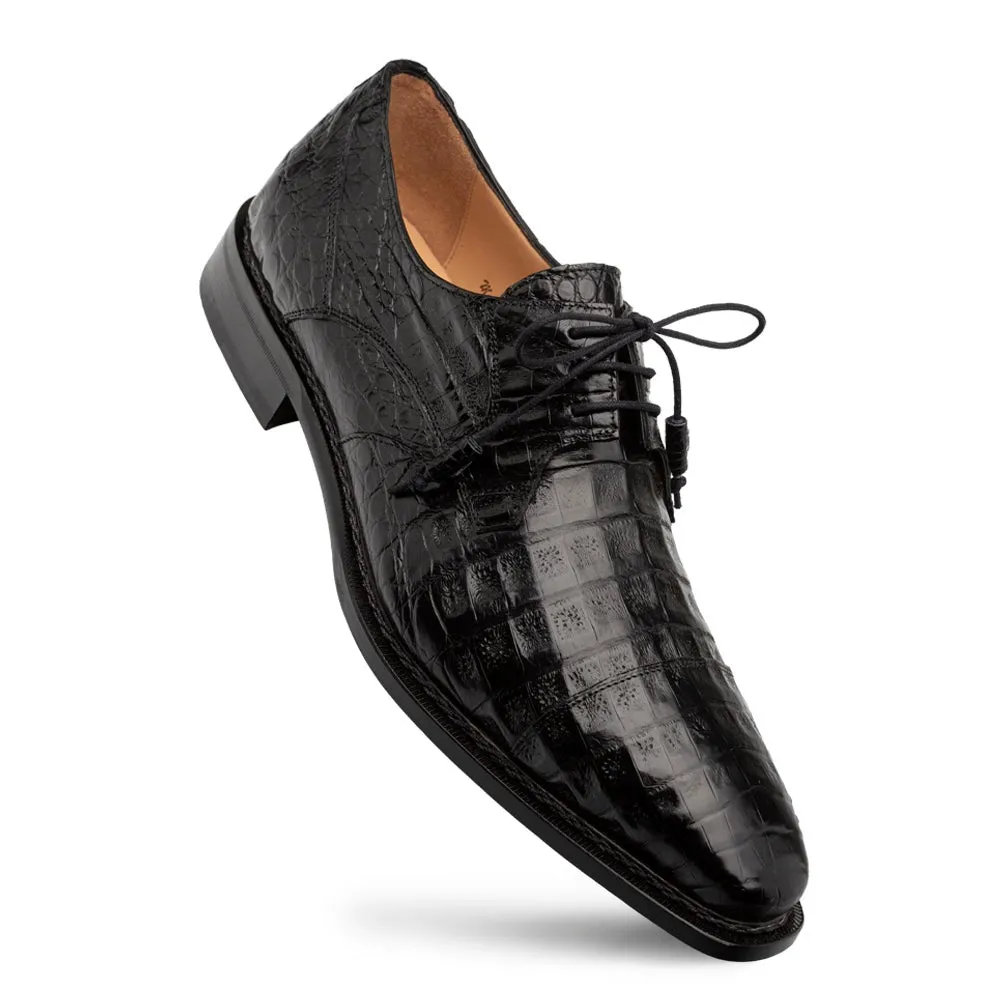 Mezlan Giovane 50032-F Men's Shoes Black Exotic Crocodile Derby (MZ3717)