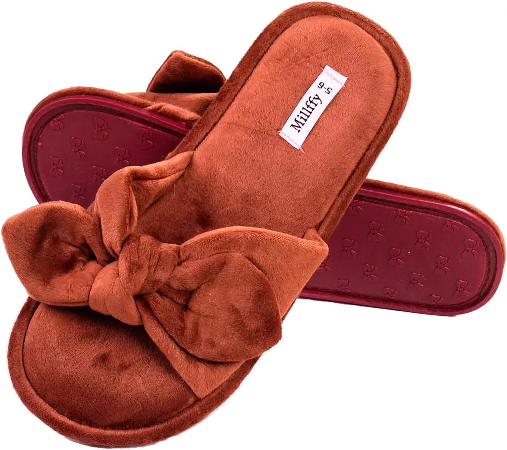 Millffy Summer Slippers for Women Indoor Open Toe Slippers Kawaii Cotton Bedroom Slippers for Womens Sandal Slippers
